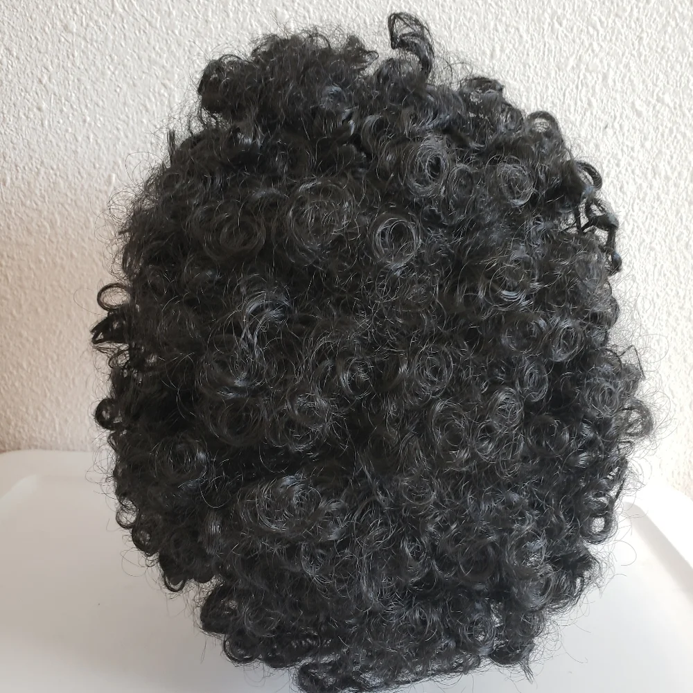 NWT Black Curly Wig Disco Afro Costume One Size Halloween
